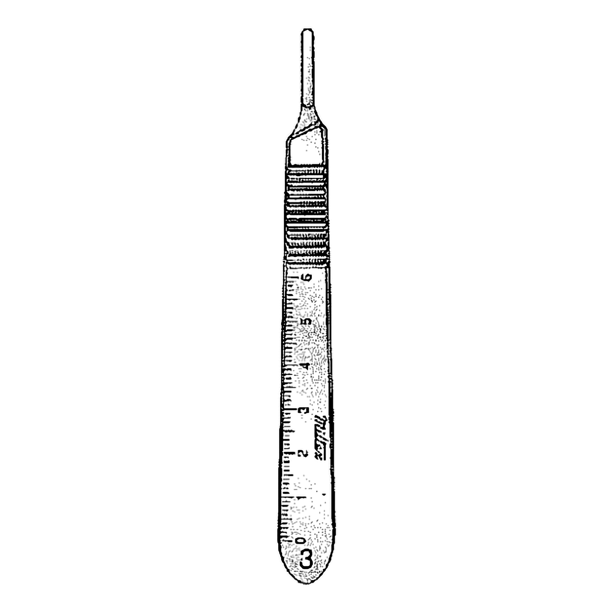 Knife Handle Miltex® Extra Fine Stainless Steel Size 3 by Integra York PA, Inc. (Miltex)  ID 4-7